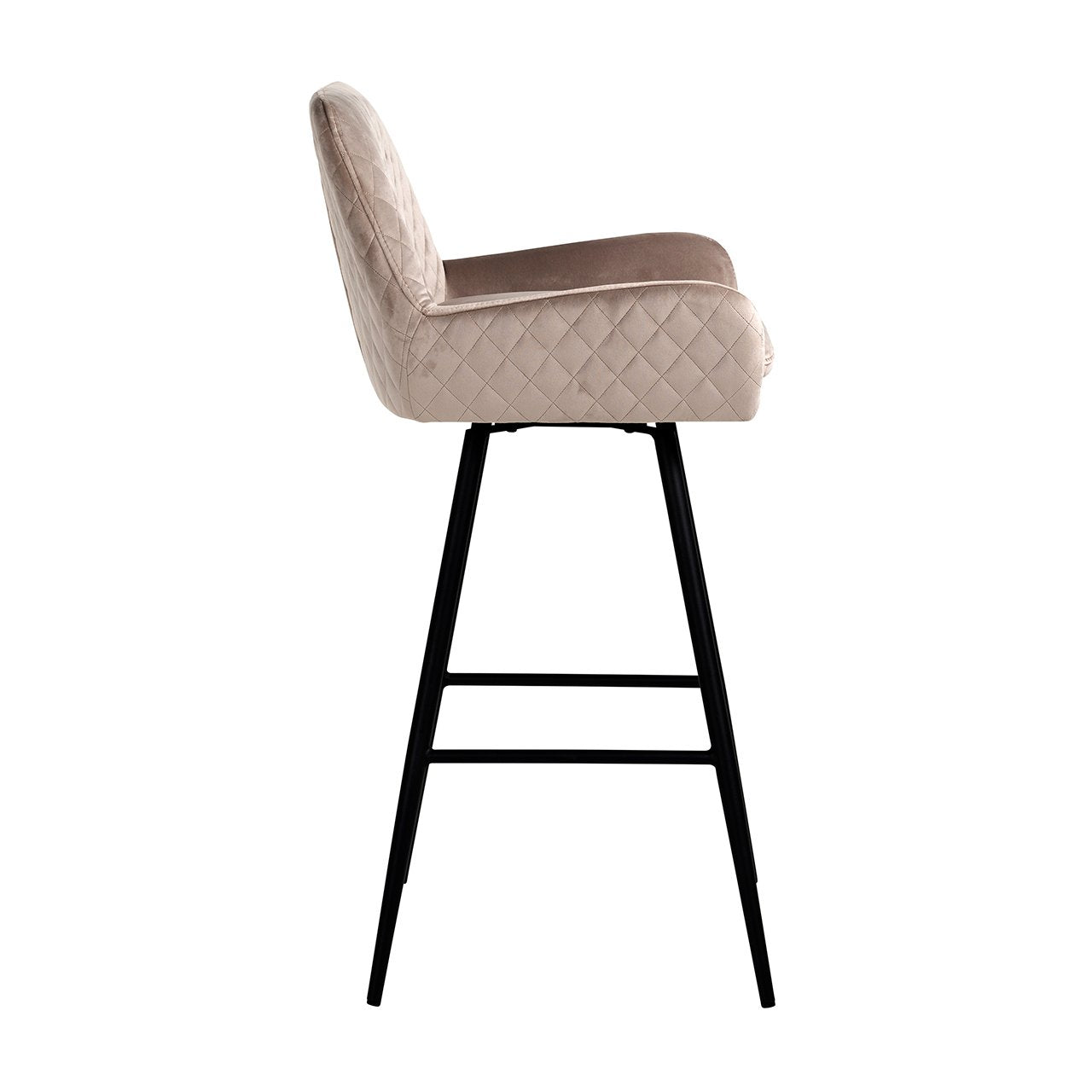 Bar stool Linsey khaki velvet swivel (Set of 2)