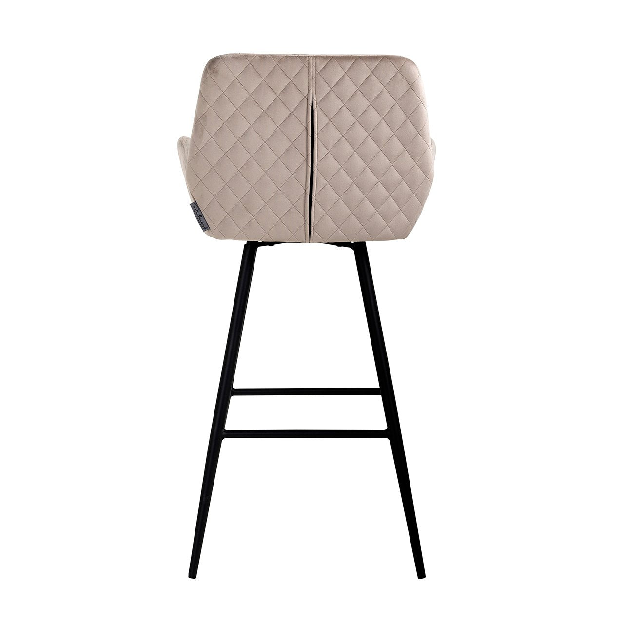 Bar stool Linsey khaki velvet swivel (Set of 2)