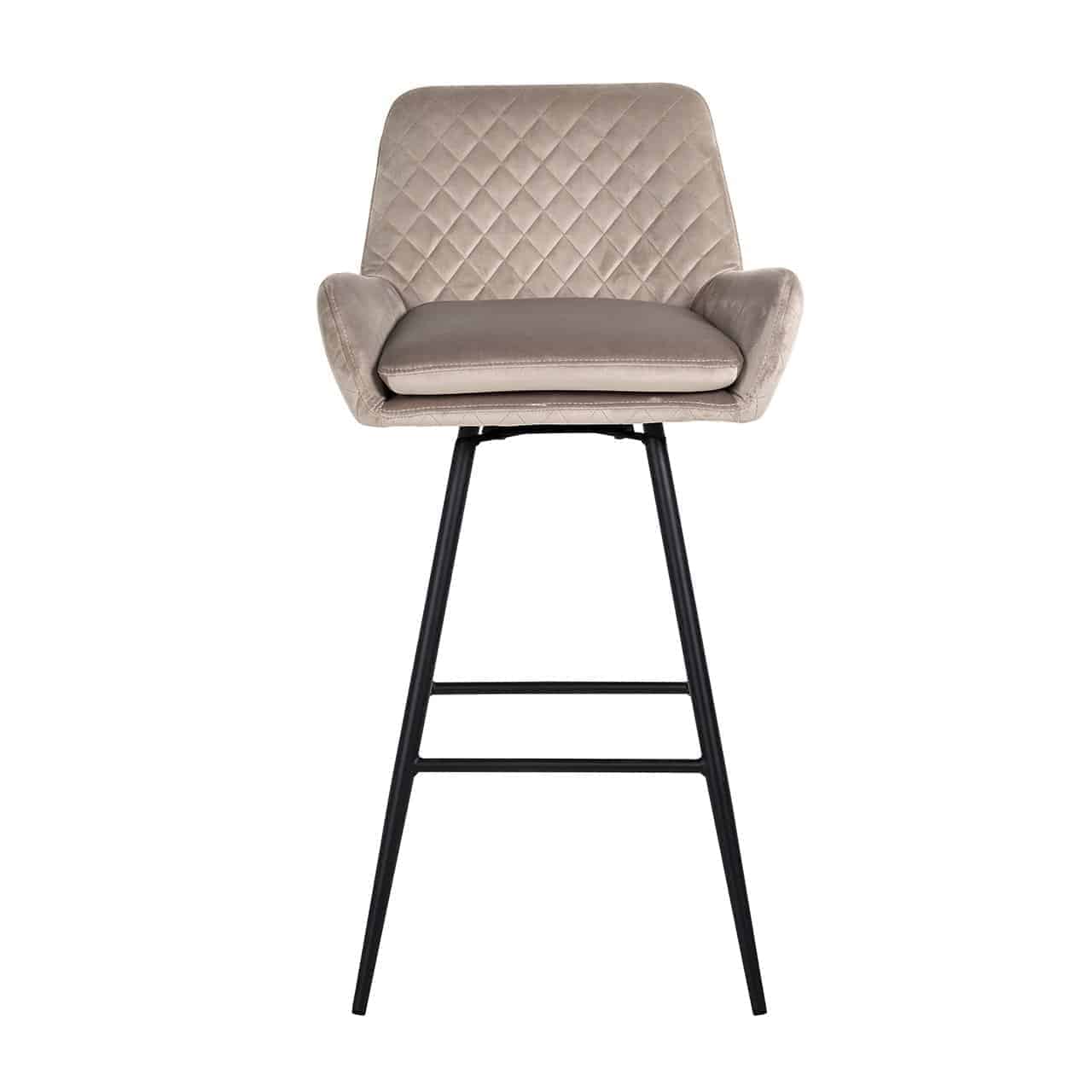 Bar stool Linsey swivel khaki velvet (Quartz Khaki 903)