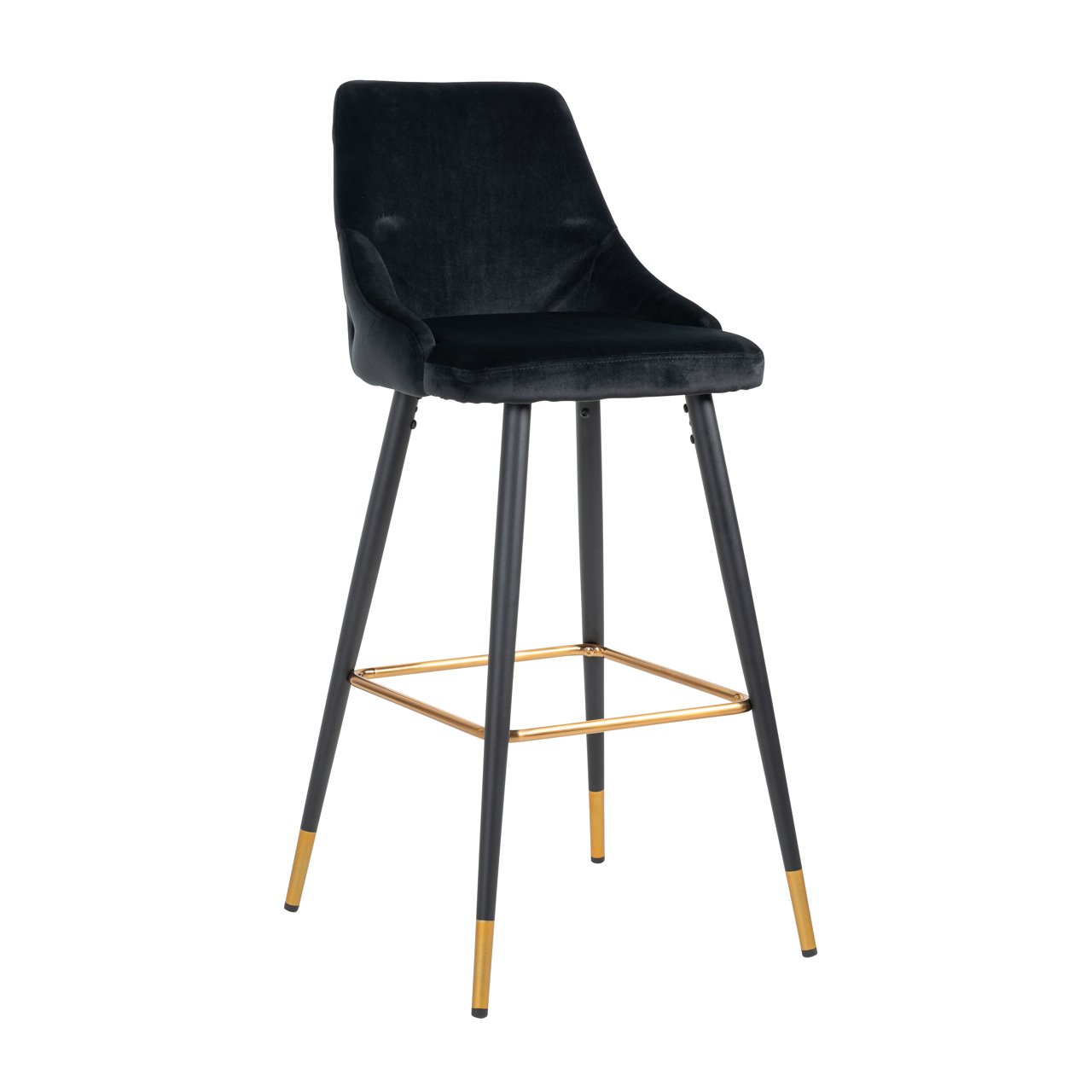 Bar stool Imani black velvet (Set of 2)