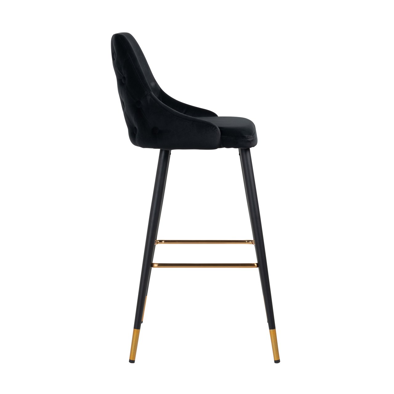 Bar stool Imani black velvet (Set of 2)