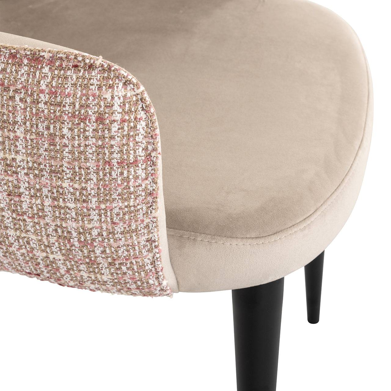 Chair Giovanna khaki velvet / trendy rose (Be trendy 1673 rose)