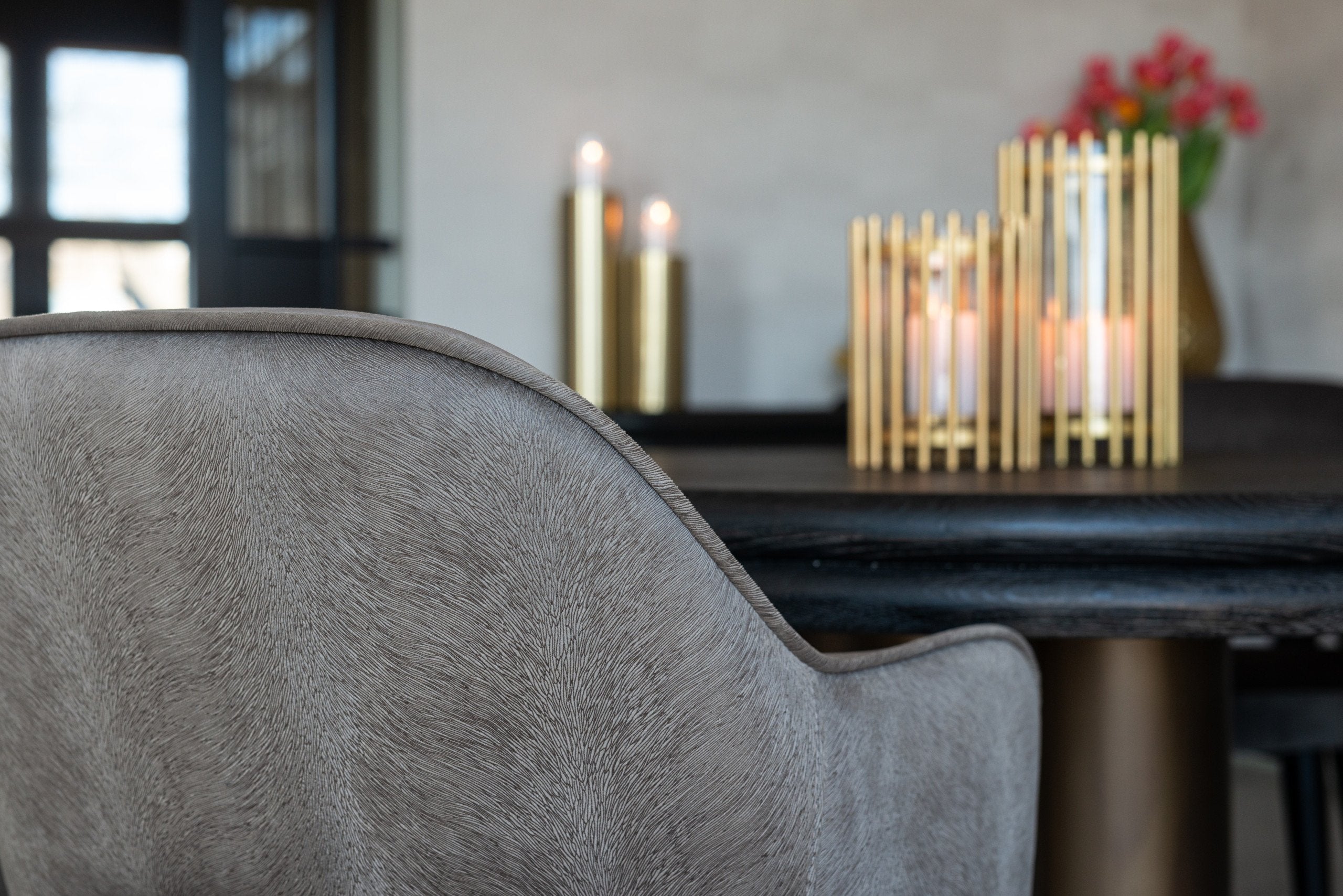 Dining table Macaron black rustic 130Ø