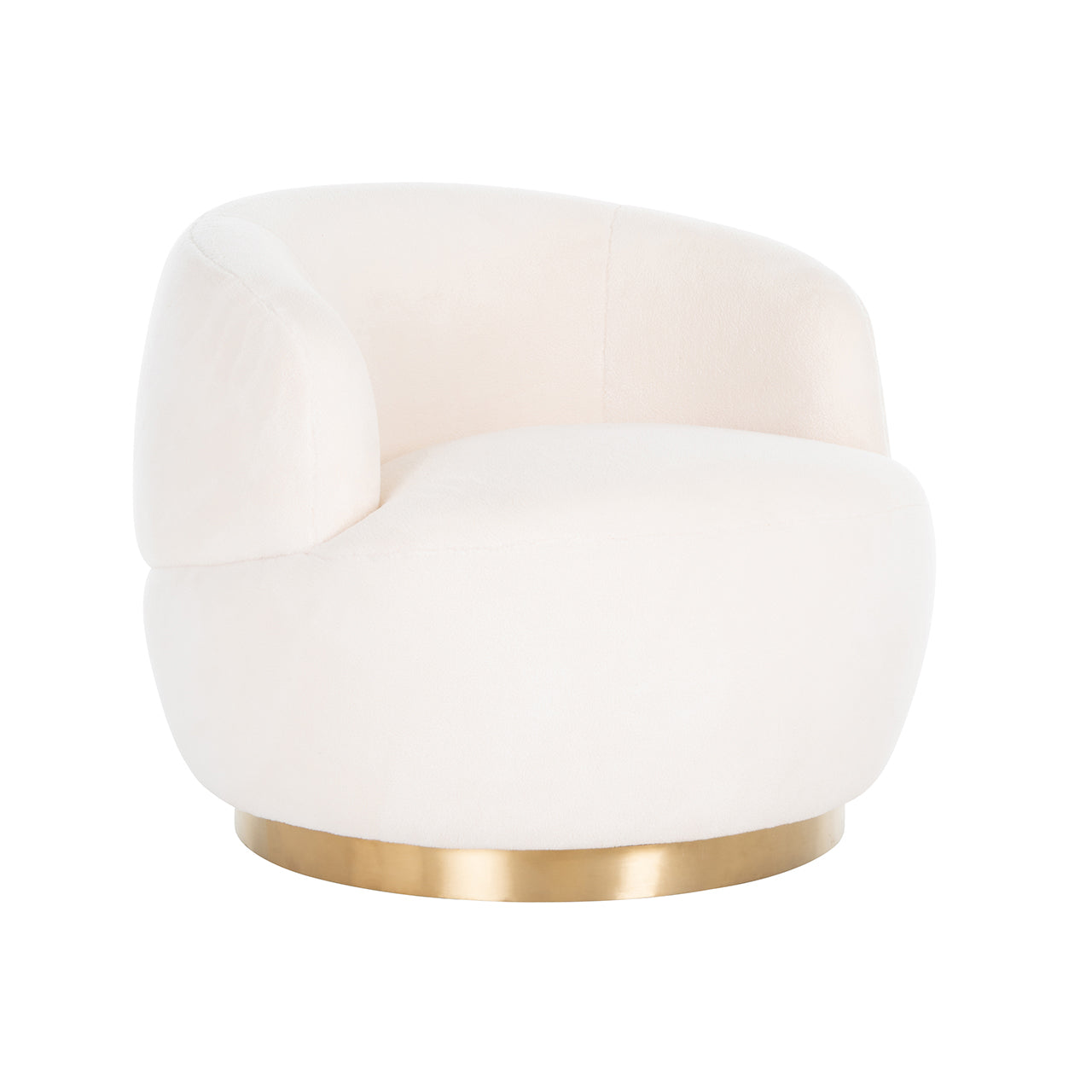 Swivel lounge chair Teddy white furry (Himalaya 900 white furry)