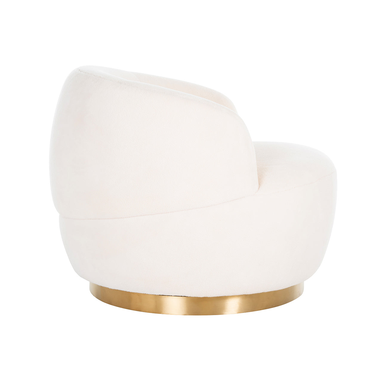 Swivel lounge chair Teddy white furry (Himalaya 900 white furry)