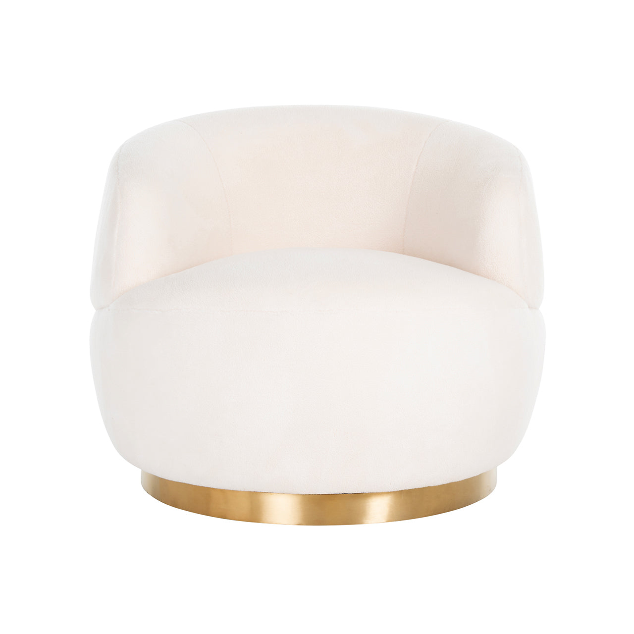 Swivel lounge chair Teddy white furry (Himalaya 900 white furry)