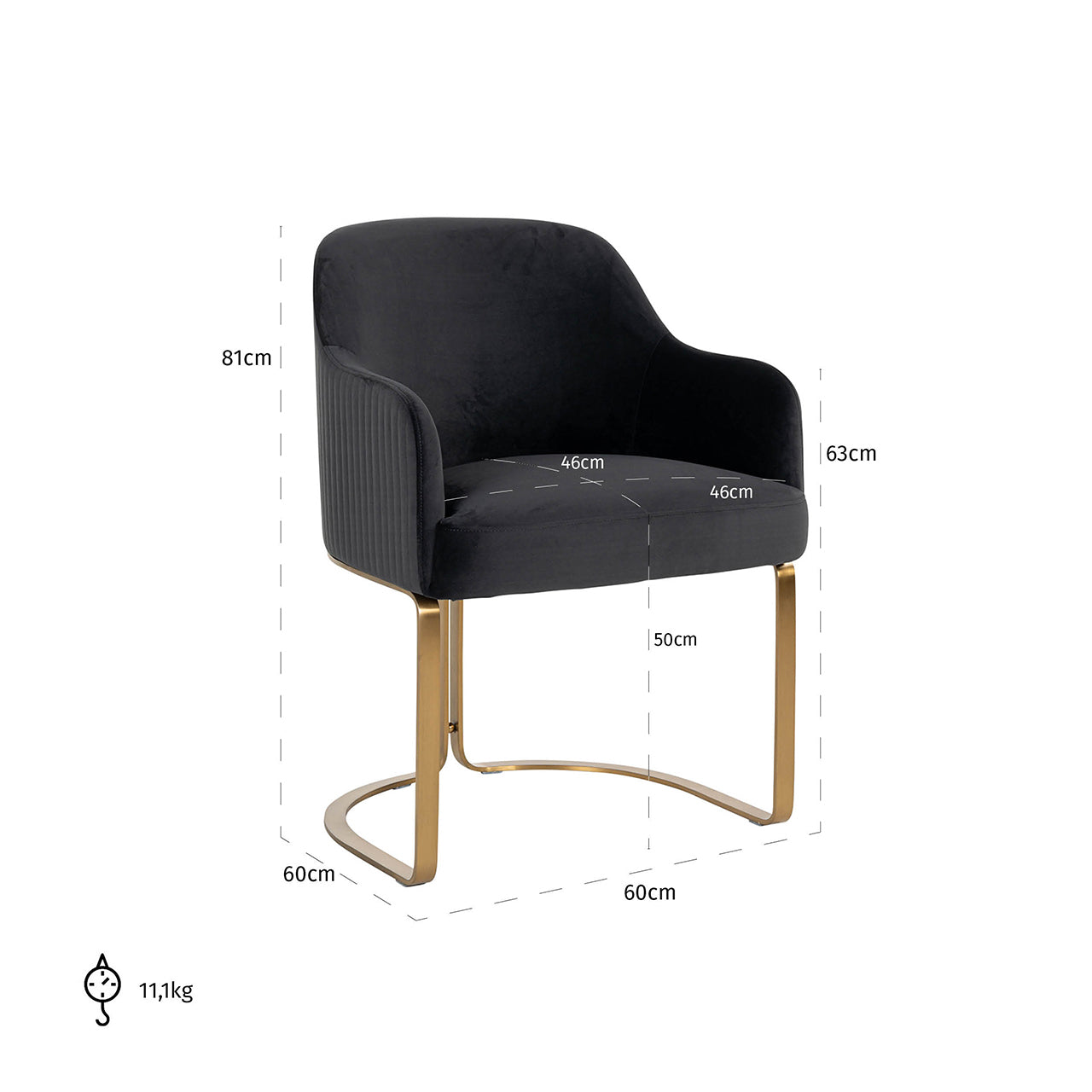 Dining chair Hadley quartz anthracite fire retardant