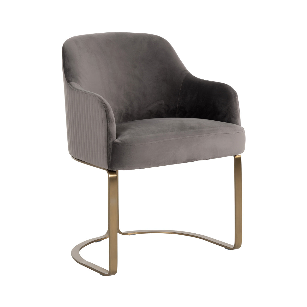 Chair Hadley - stone velvet / brushed gold (Quartz Stone 101)
