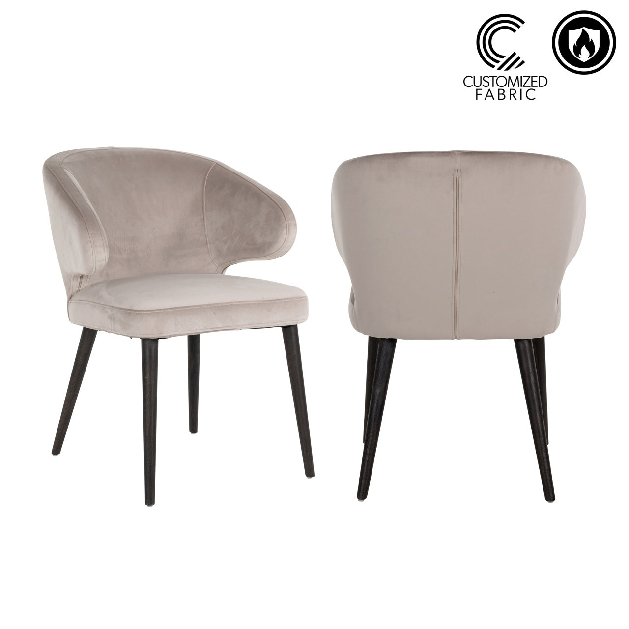 Dining chair Indigo customized fire retardant