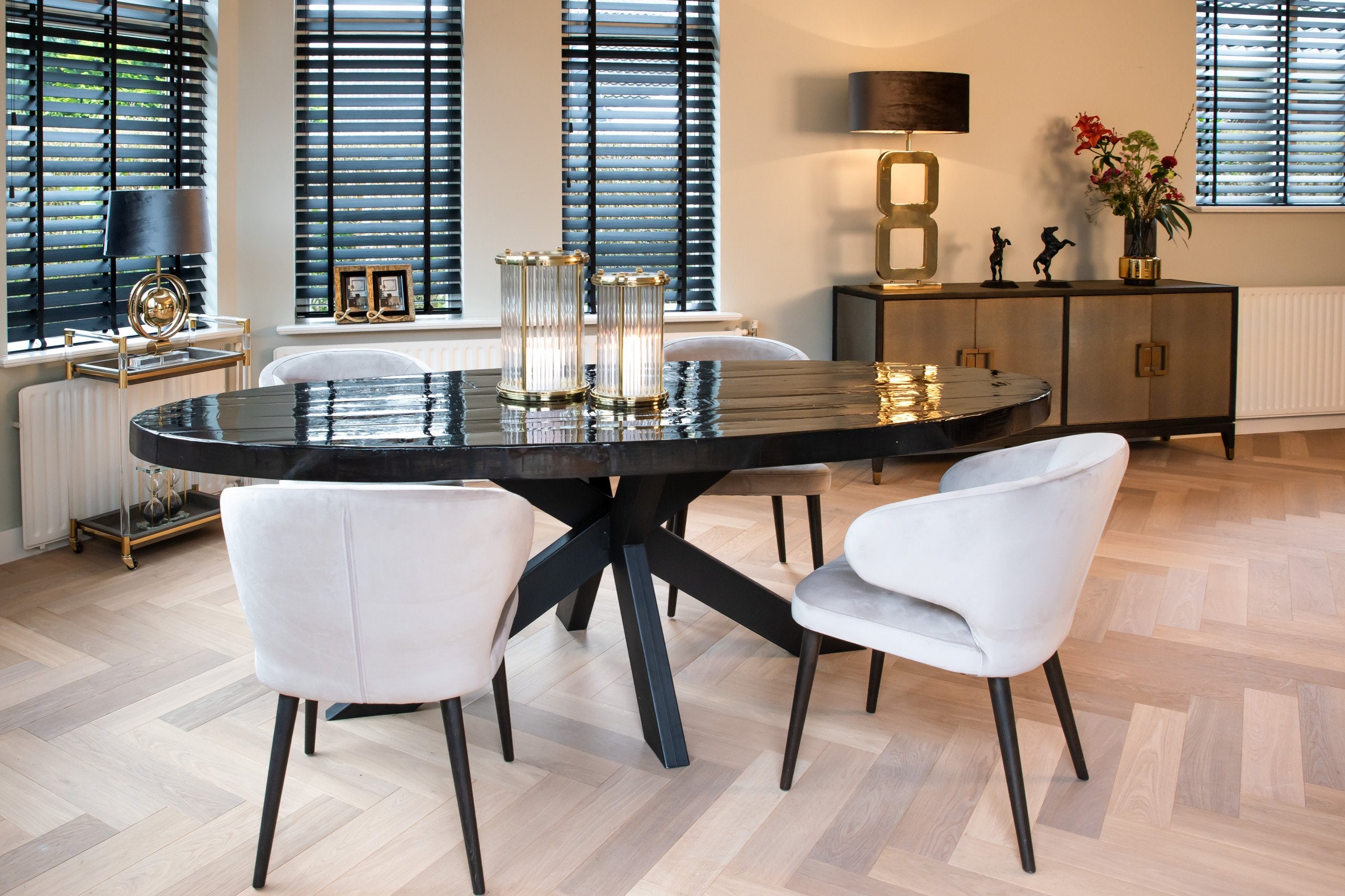 Sideboard Bloomville brass shagreen