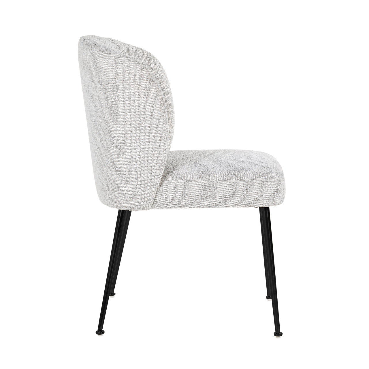 Dining chair Fallon white bouclé