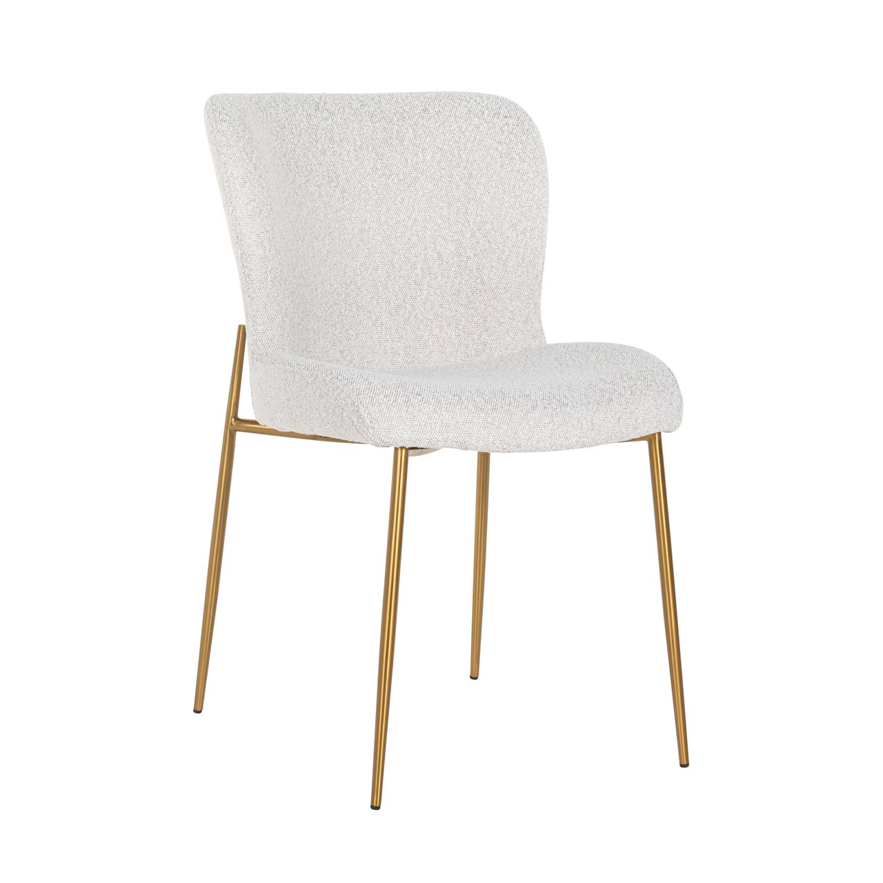 Dining chair Odessa white bouclé (Set of 2)