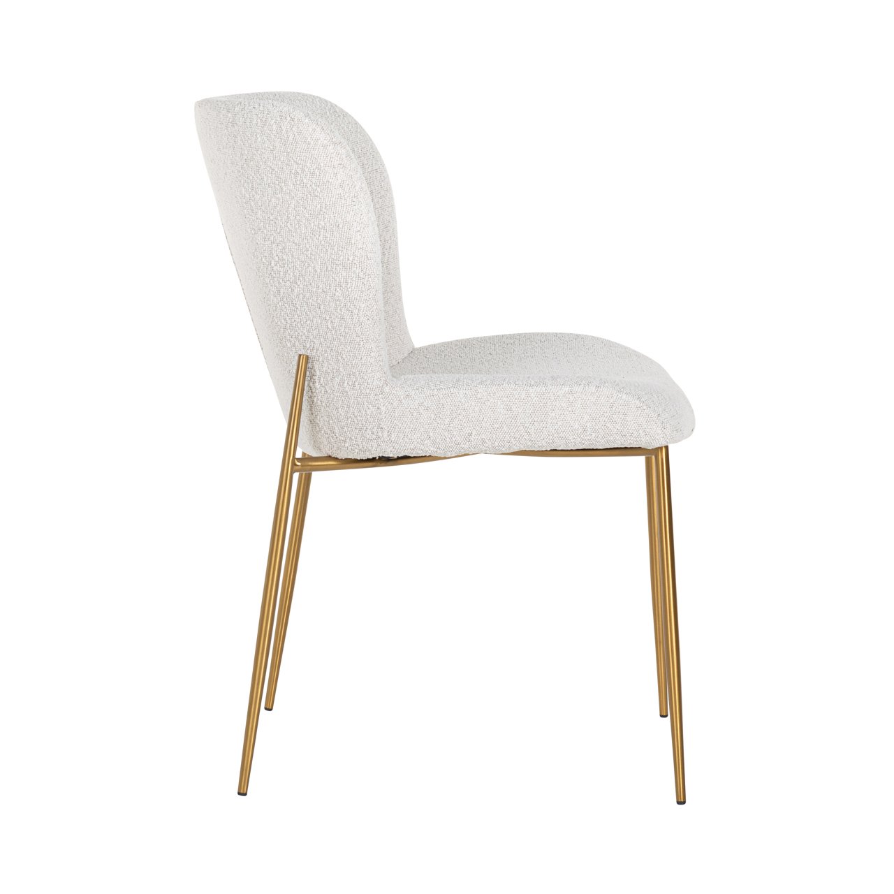 Dining chair Odessa white bouclé (Set of 2)