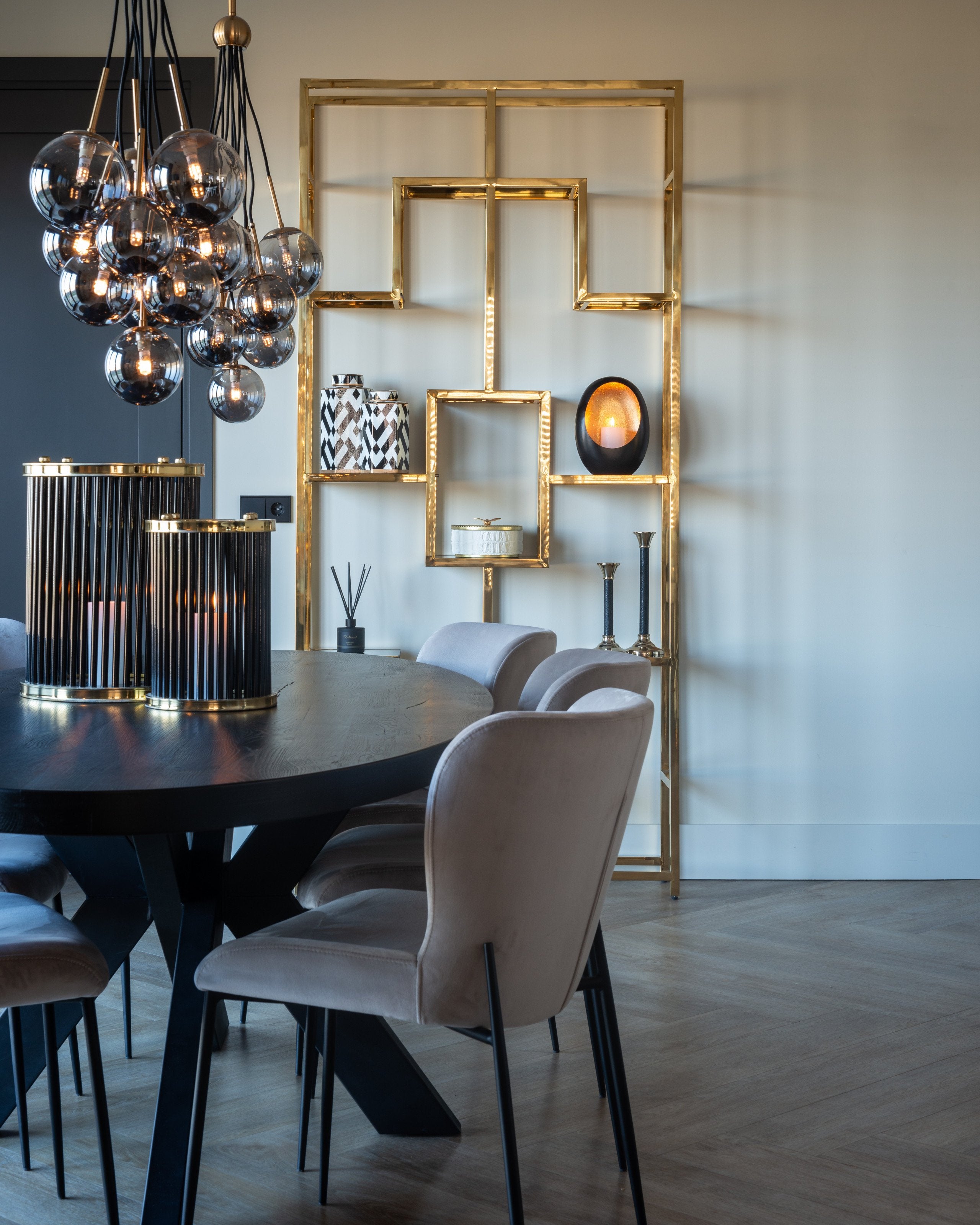 Dining chair Darby khaki velvet fire retardant (Set of 2)