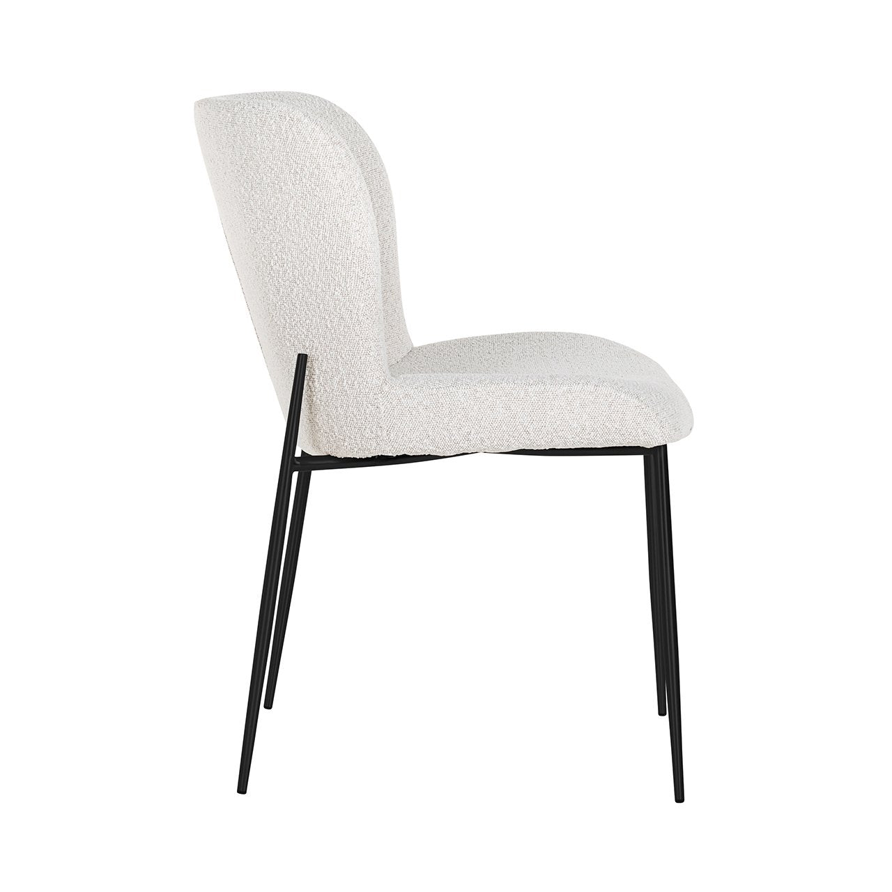 Dining chair Darby white bouclé (Set of 2)