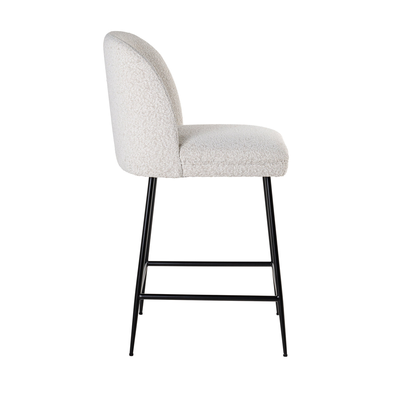 Counter stool Pullitzer white bouclé