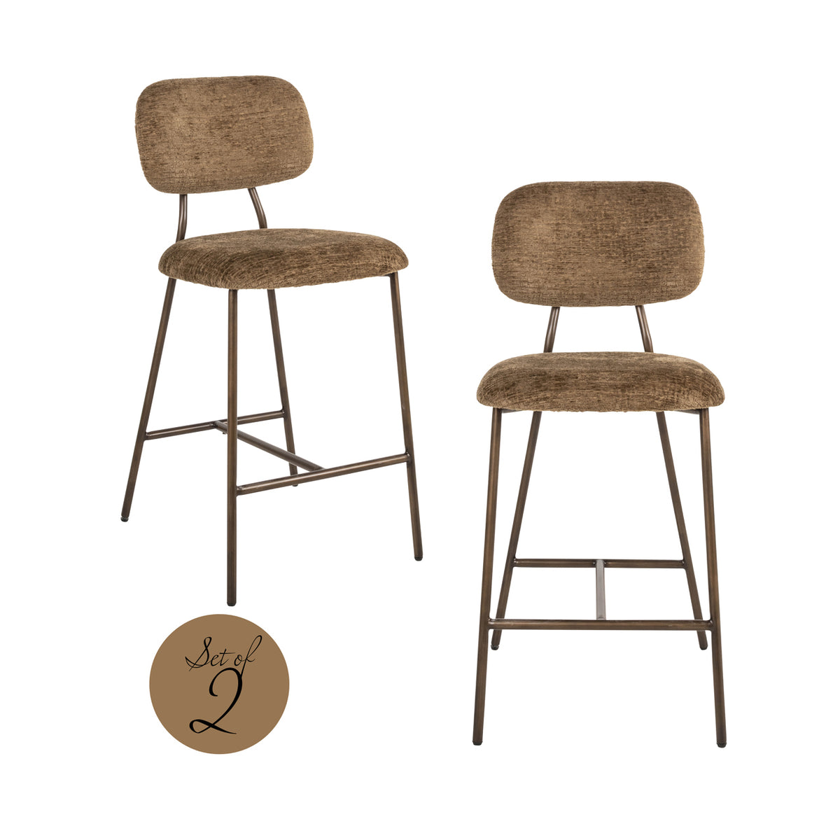 Counter stool Xenia brandy fusion fire retardant (Set of 2)