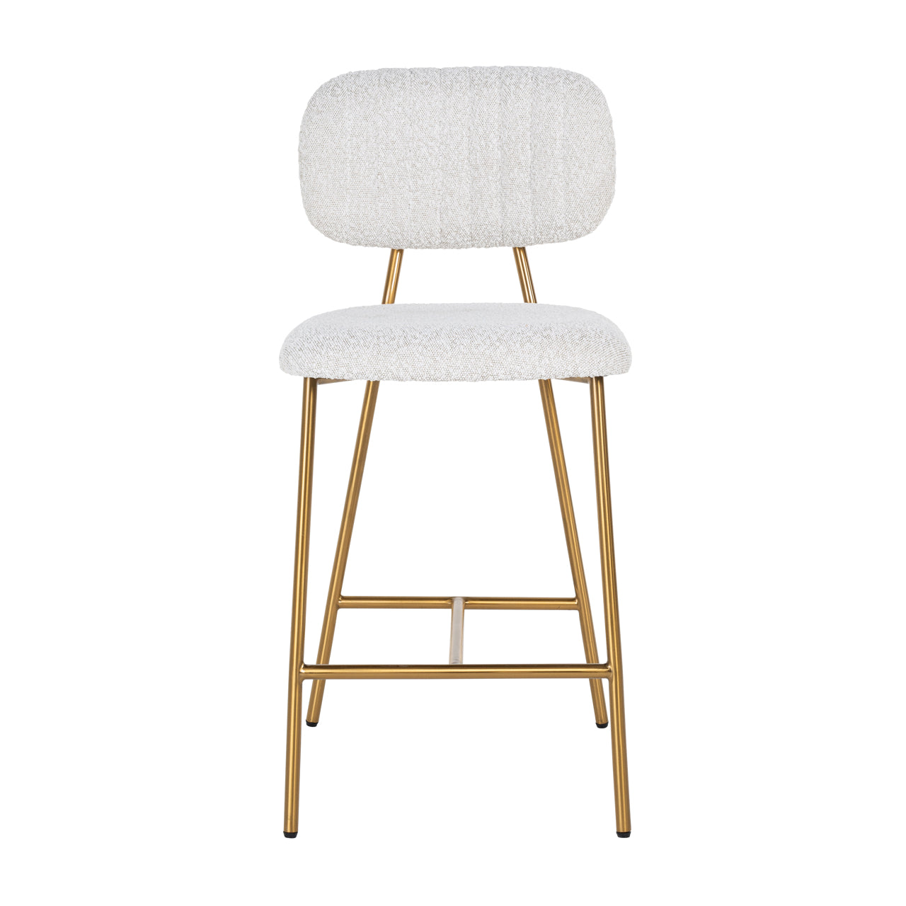 Counter stool Xenia white bouclé (Set of 2)