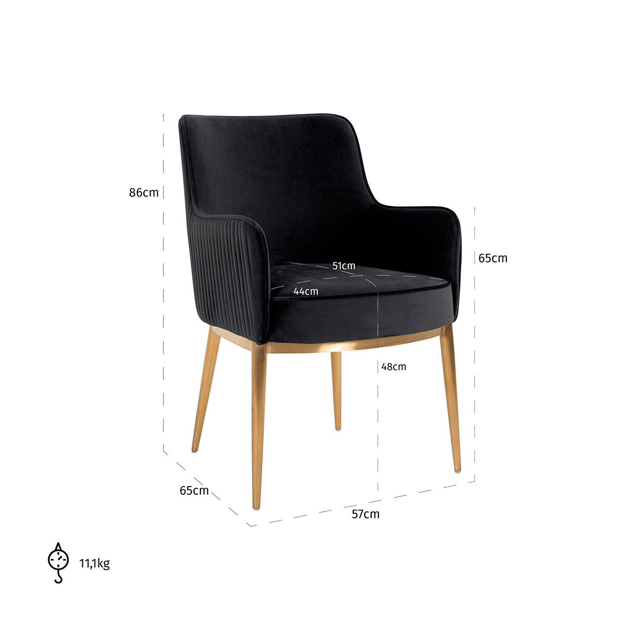 Dining chair Breeze quartz anthracite fire retardant (Set of 2)