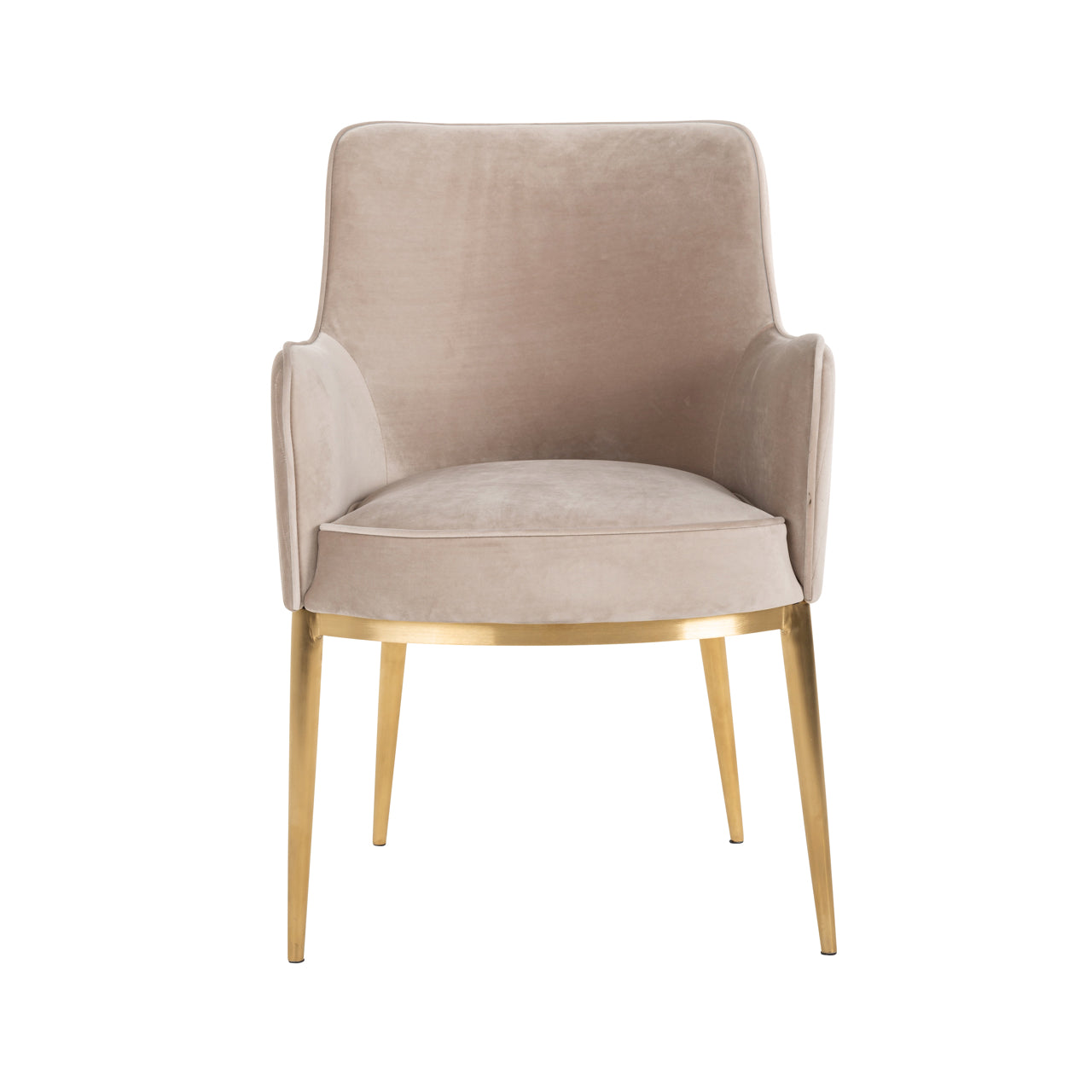 Dining chair Breeze khaki velvet fire retardant (Set of 2)