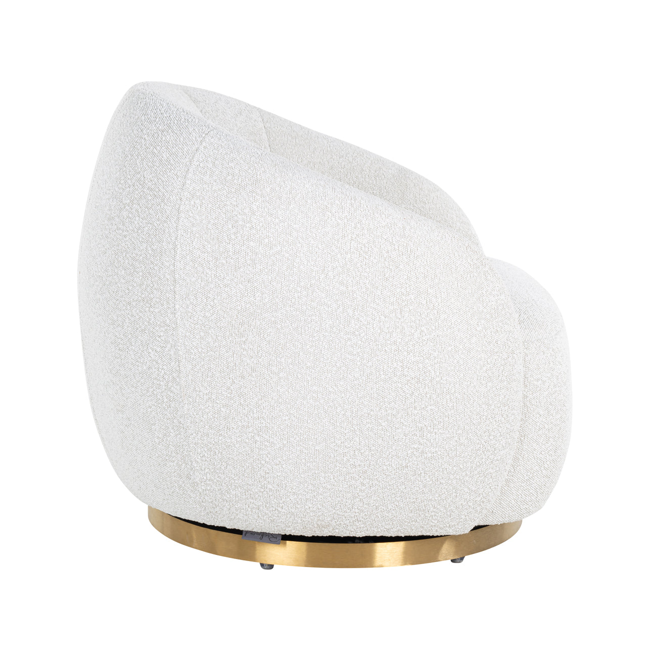 Lounge chair Jago white bouclé swivel
