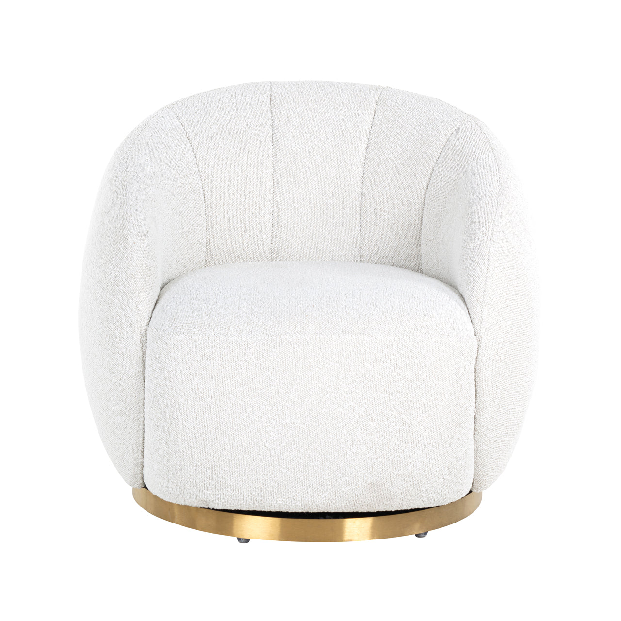 Lounge chair Jago white bouclé swivel