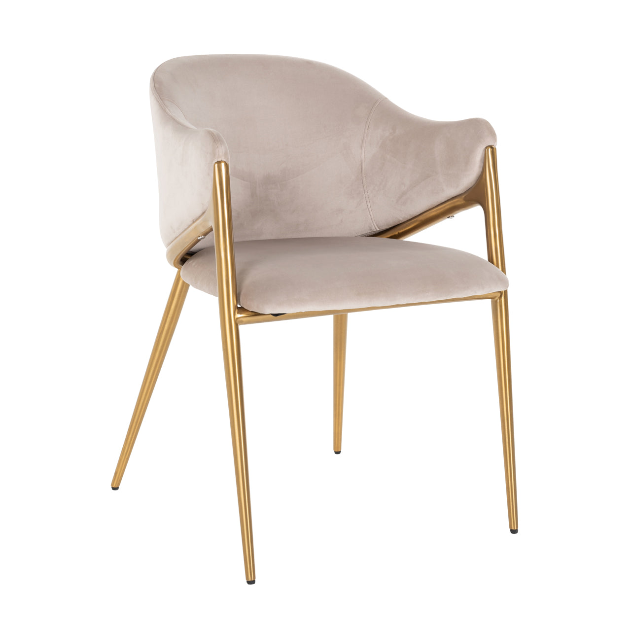 Dining chair Gwen khaki velvet fire retardant