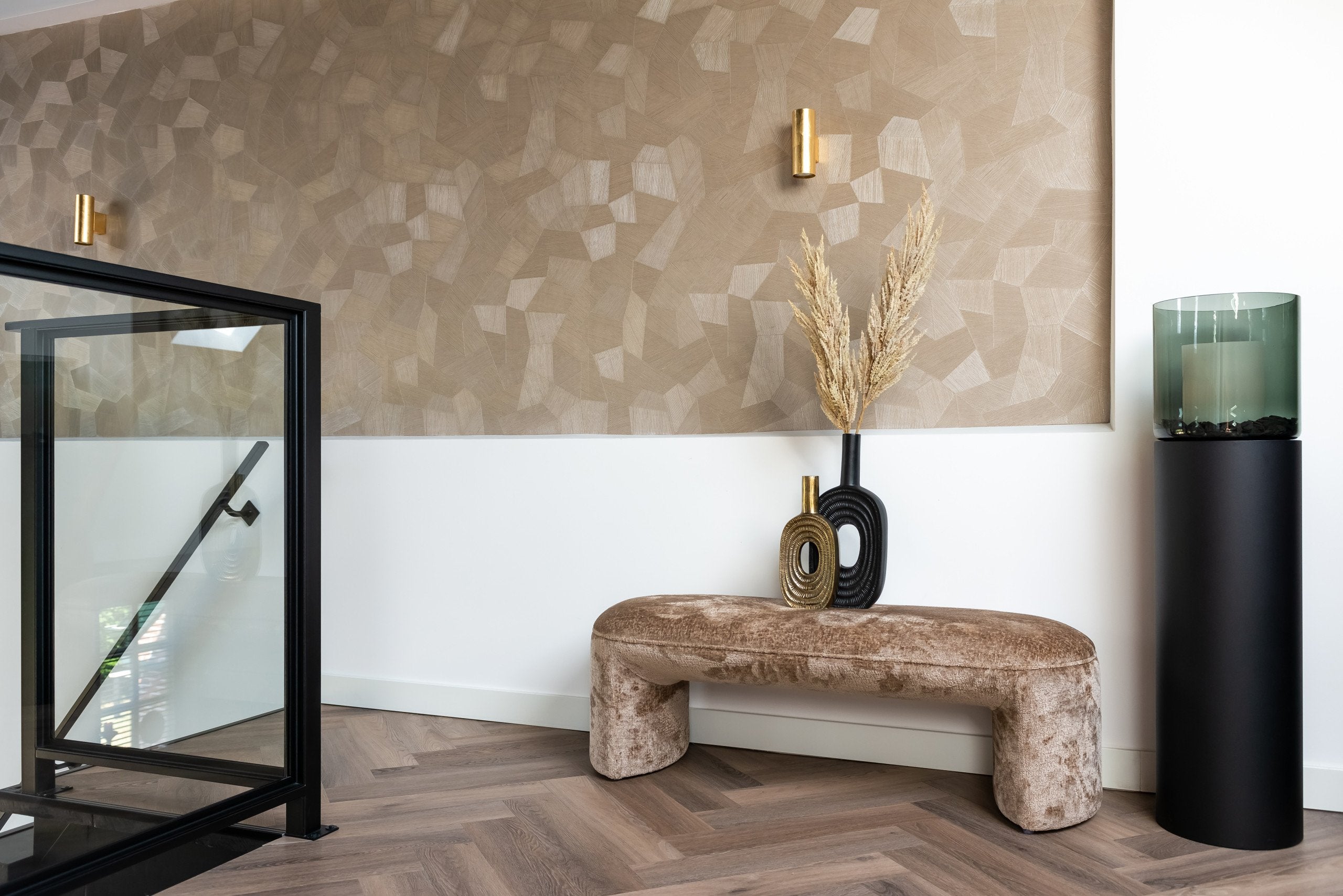 Vase Emar brushed gold small