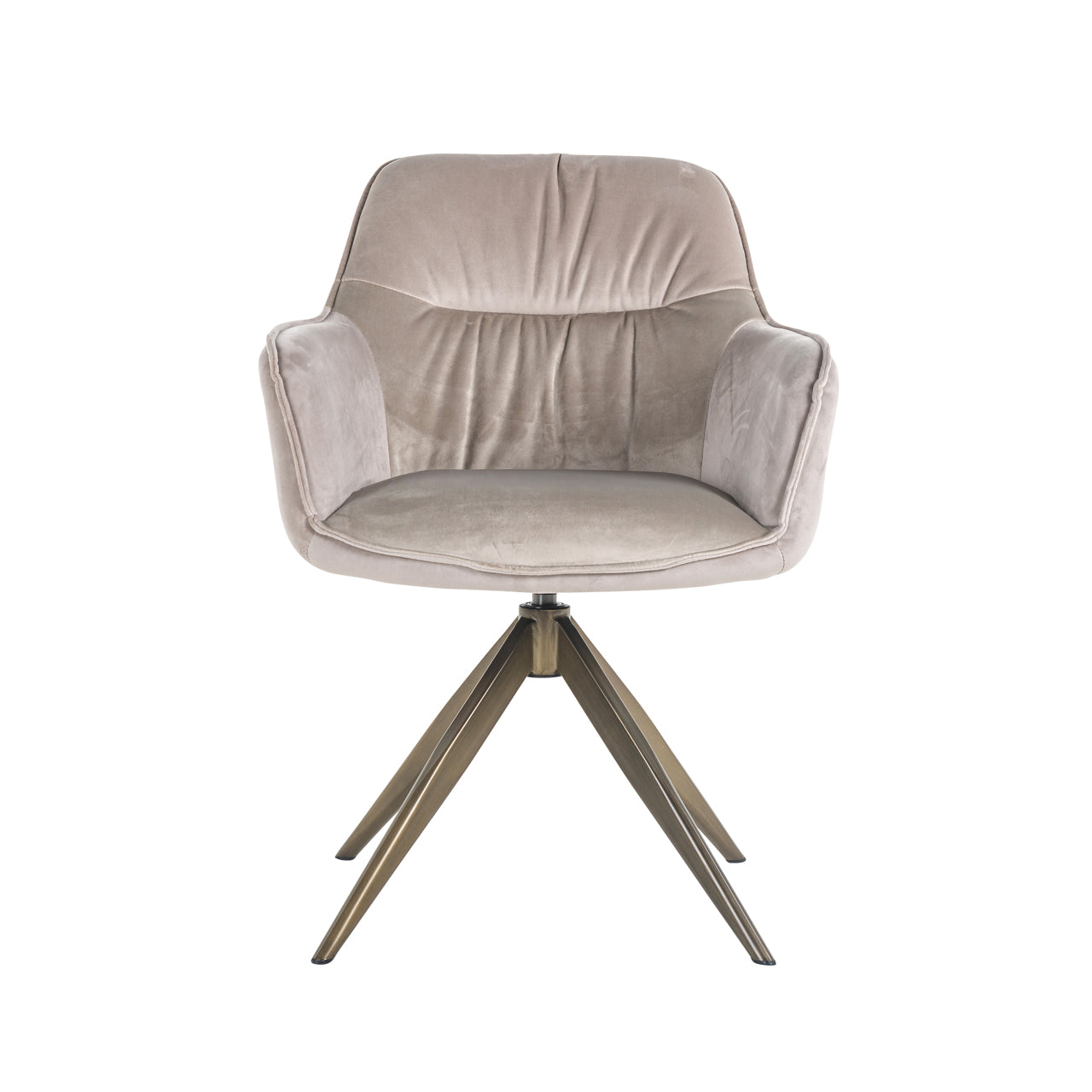 Dining chair Aline khaki velvet swivel fire retardant