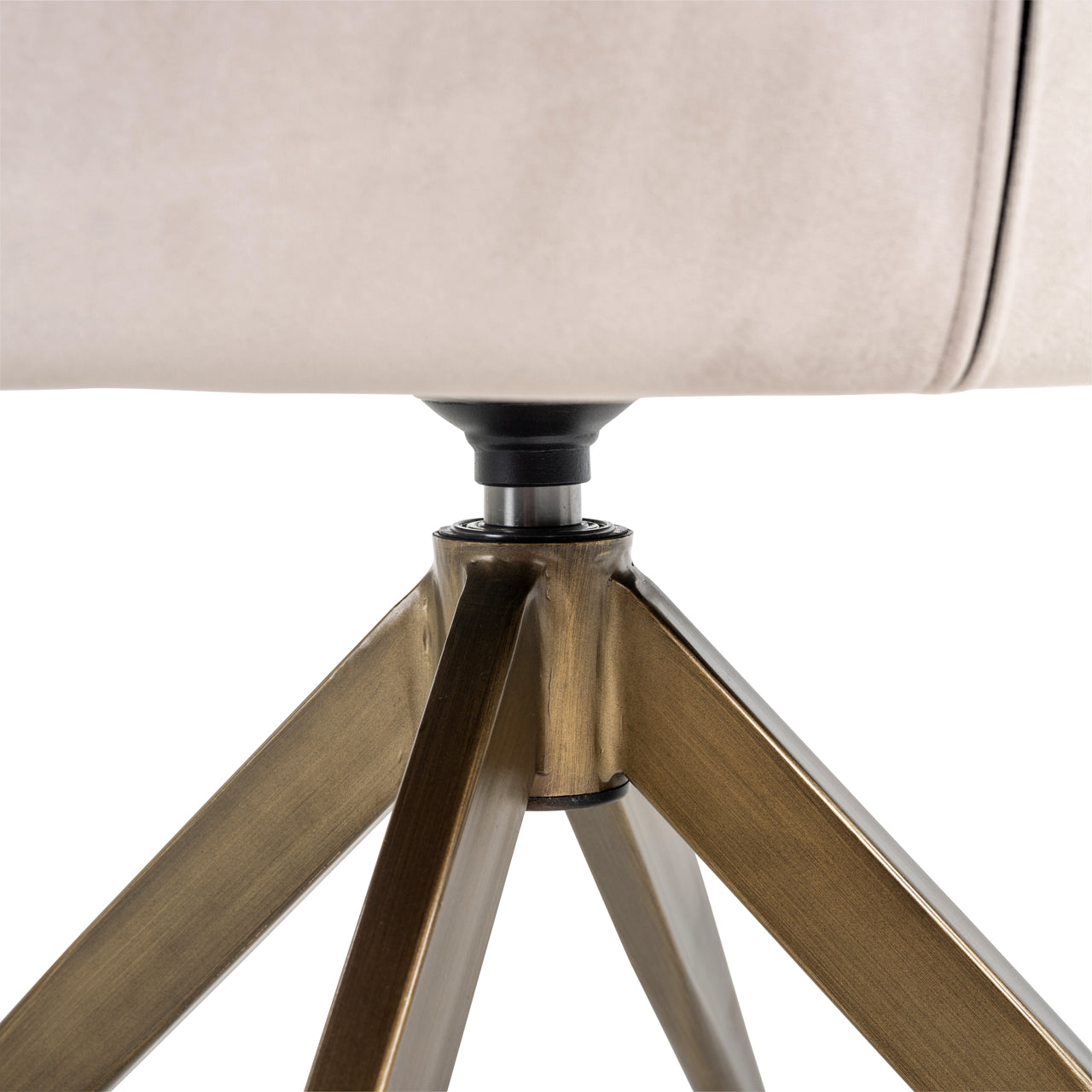 Dining chair Aline khaki velvet swivel fire retardant