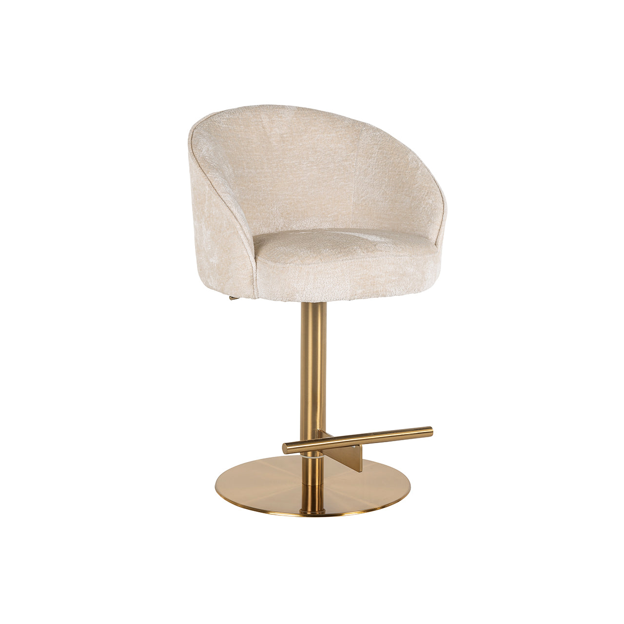 Bar/counter stool Zabi swivel white chenille (Bergen 900 white chenille)