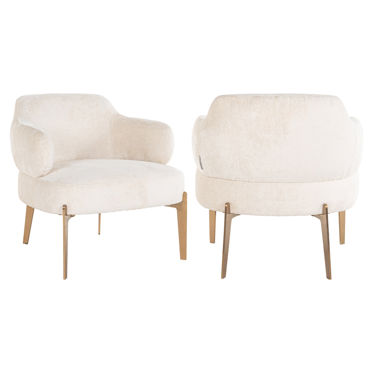 Lounge chair Venus white chenille