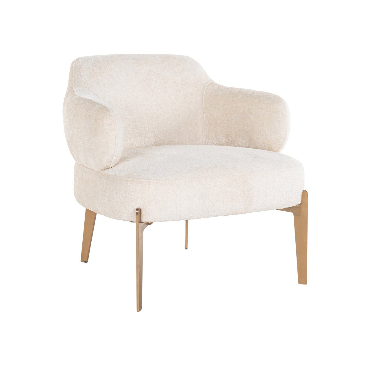 Lounge chair Venus white chenille
