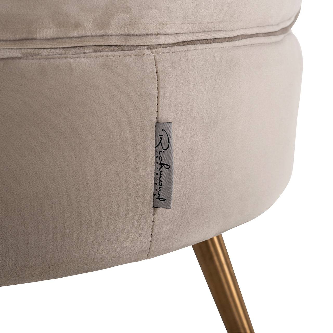 Lounge chair Hazel khaki velvet fire retardant (FR-Quartz 903 Khaki)
