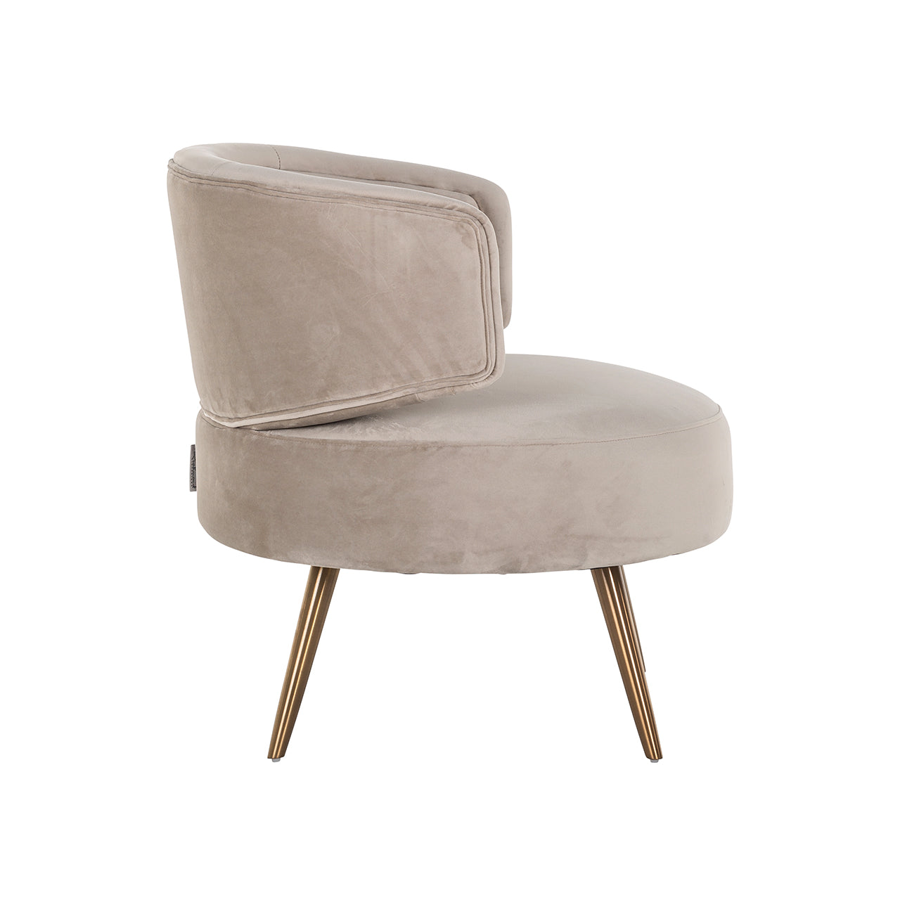 Lounge chair Hazel khaki velvet fire retardant (FR-Quartz 903 Khaki)