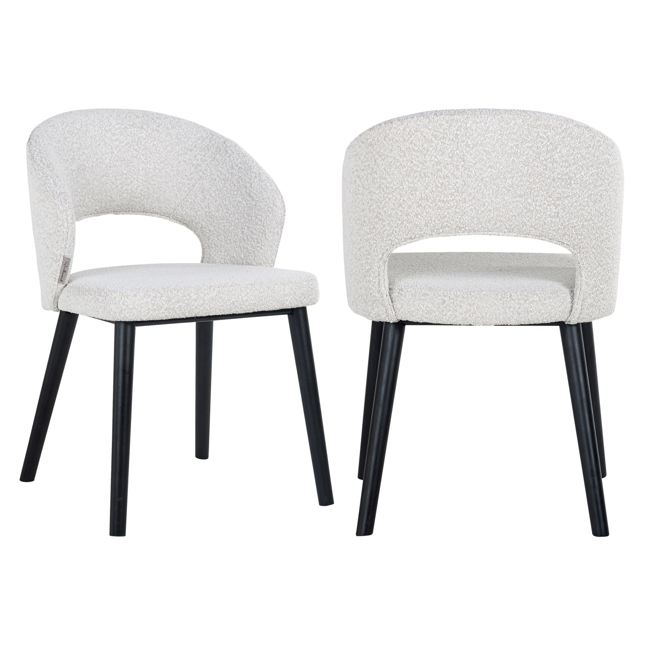 Dining chair Savoy white bouclé