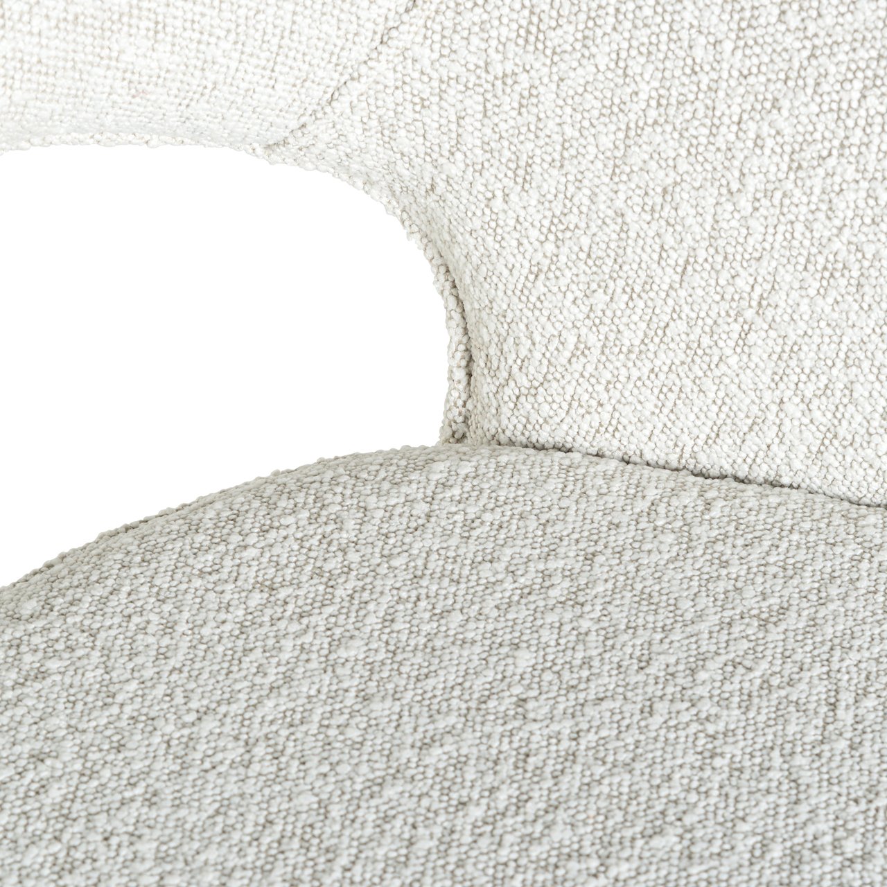 Dining chair Savoy white bouclé