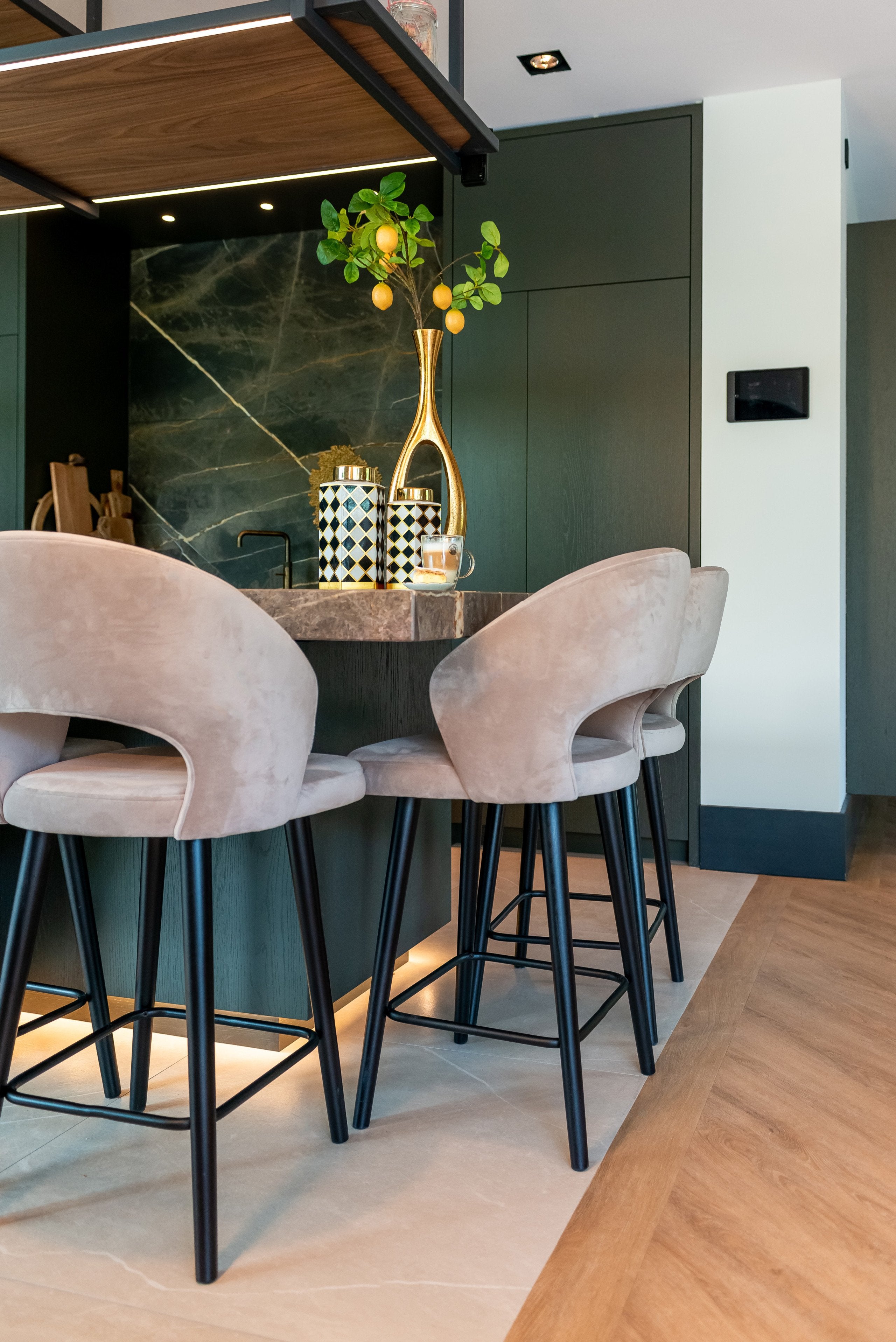 Counter stool Savoy khaki velvet