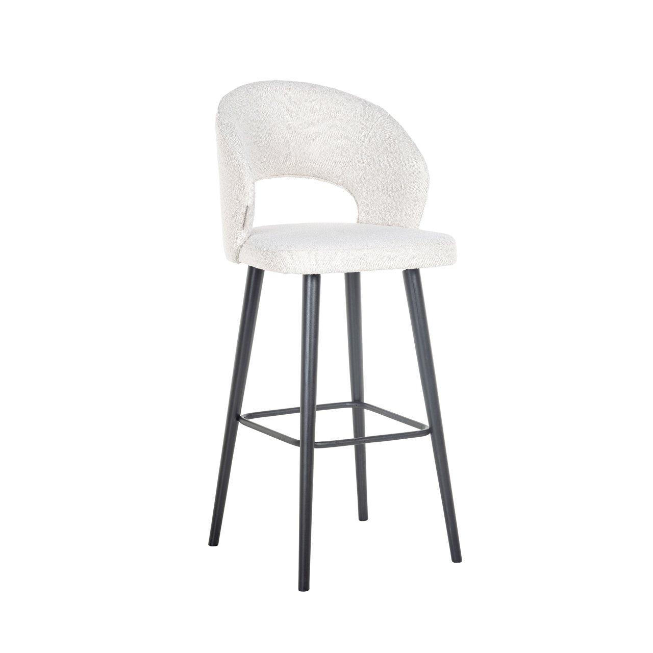 Bar stool Savoy white bouclé