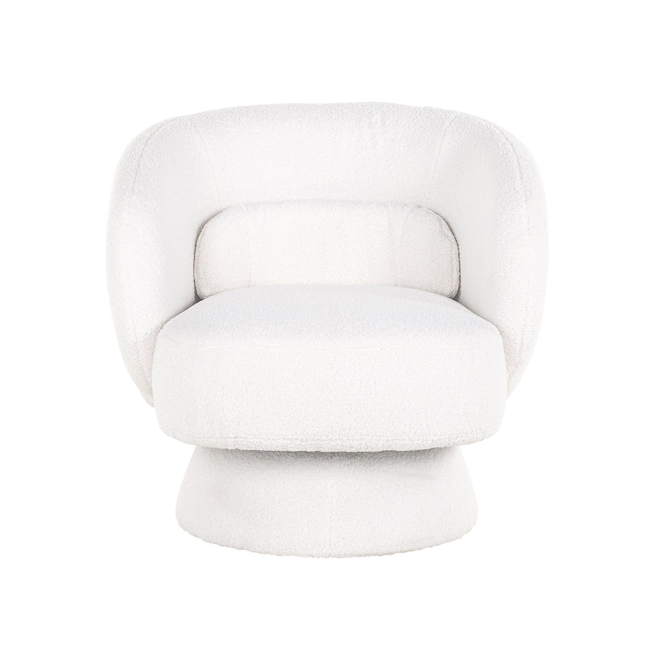 Swivel lounge chair Senna white furry (Himalaya 900 white furry)