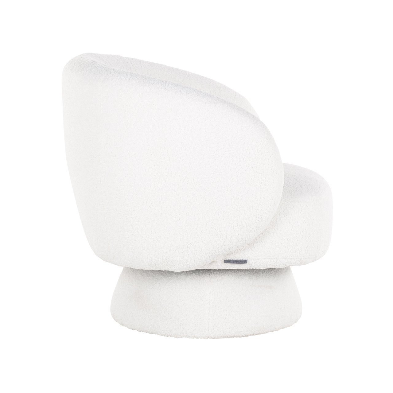 Lounge chair Senna white furry swivel