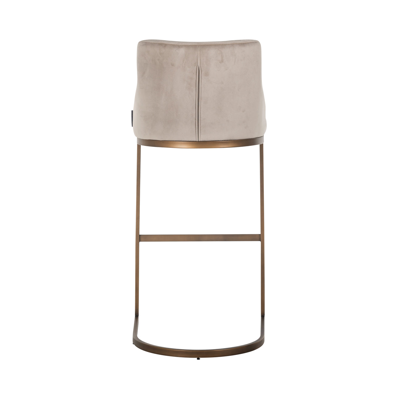 Bar stool Bolton khaki velvet brushed gold fire retardant (Set of 2)