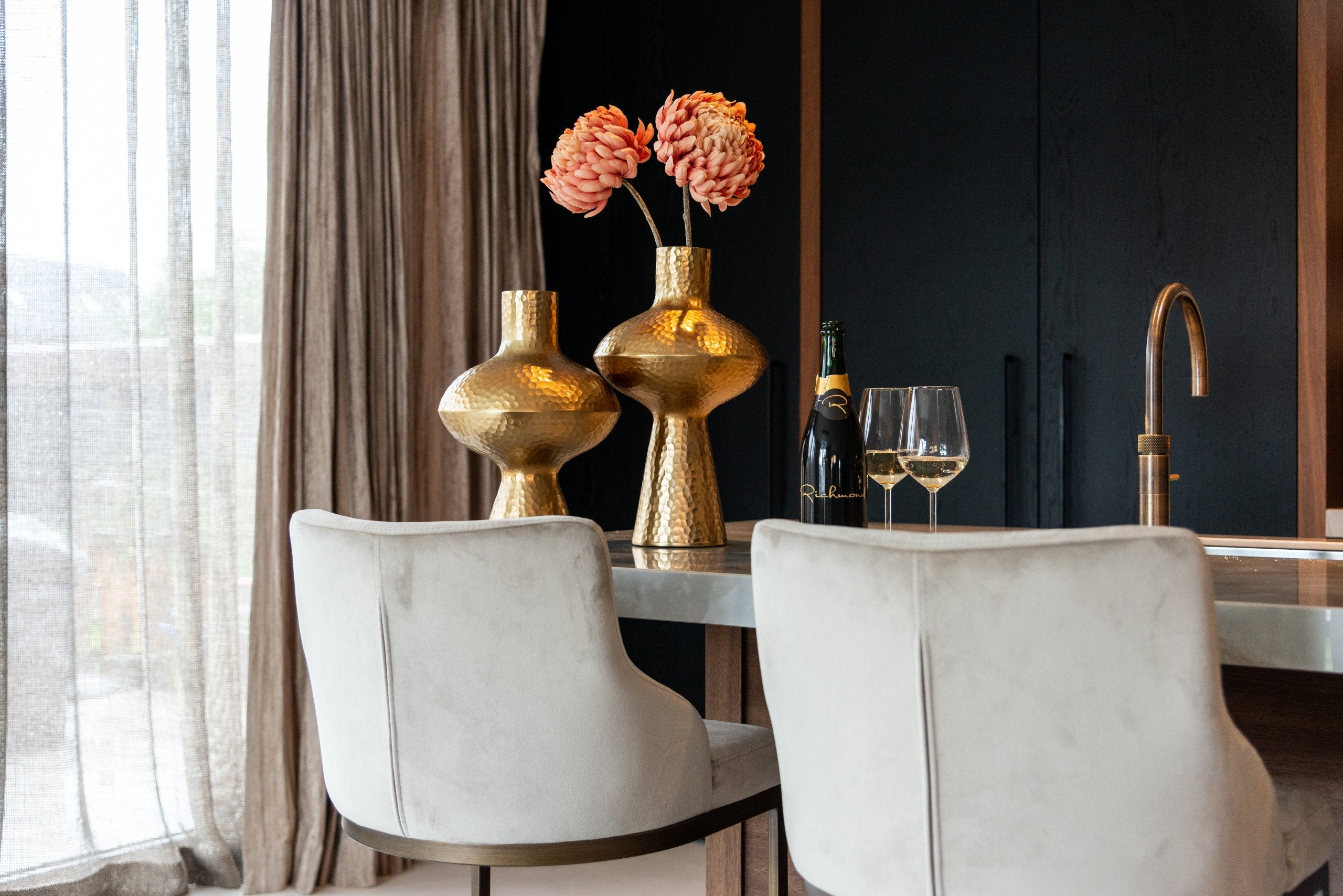 Vase Caitlyn gold small