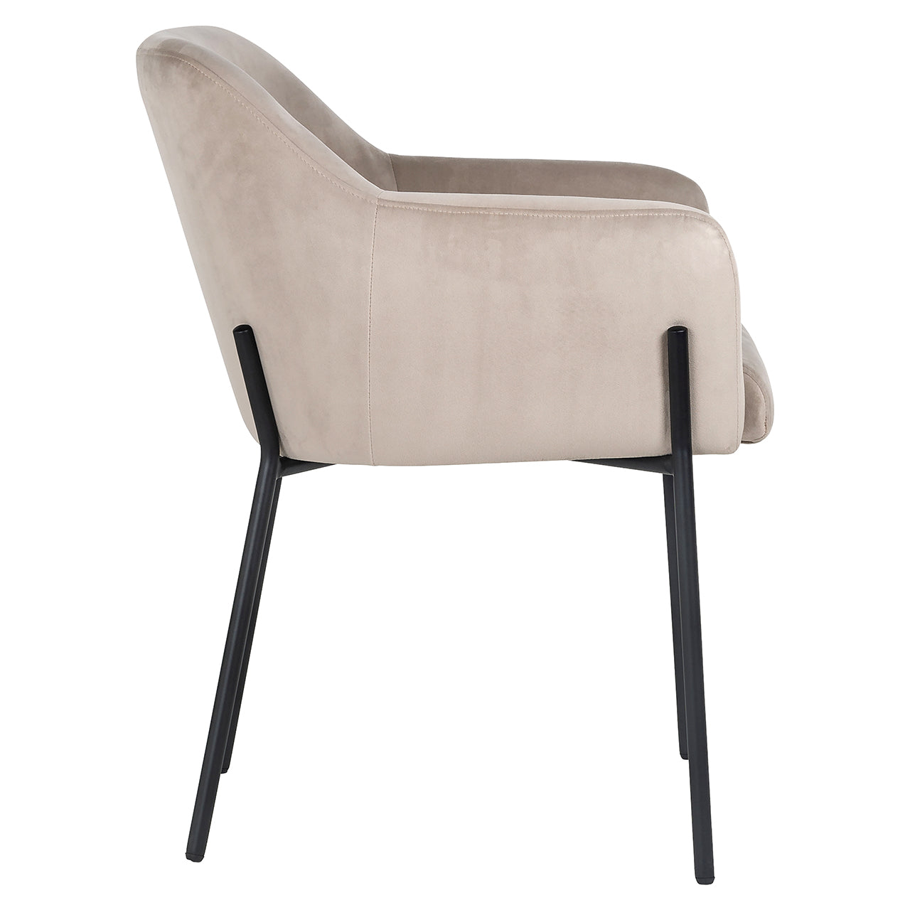 Chair Fay - khaki velvet fire retardant (FR-Quartz 903 Khaki)