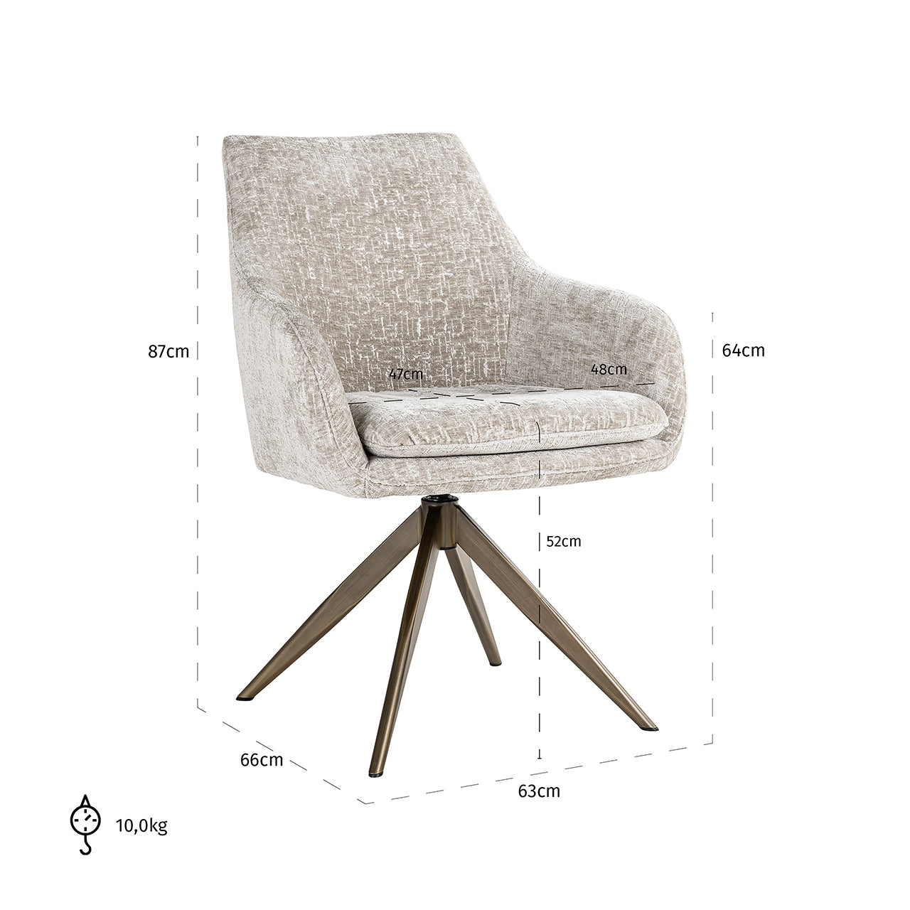 Swivel chair Lisonne - pearl island (Island pearl 106)