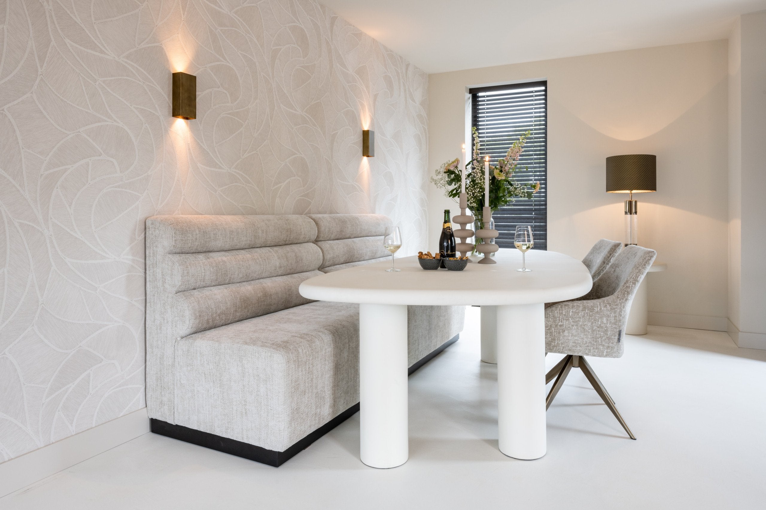 End table Bloomstone white