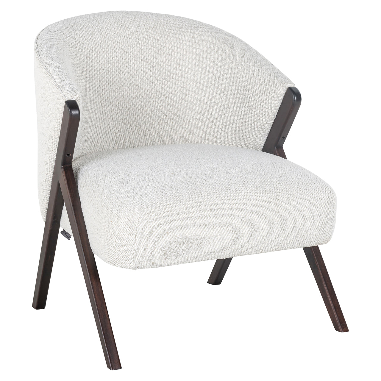 Lounge chair Mia white bouclé