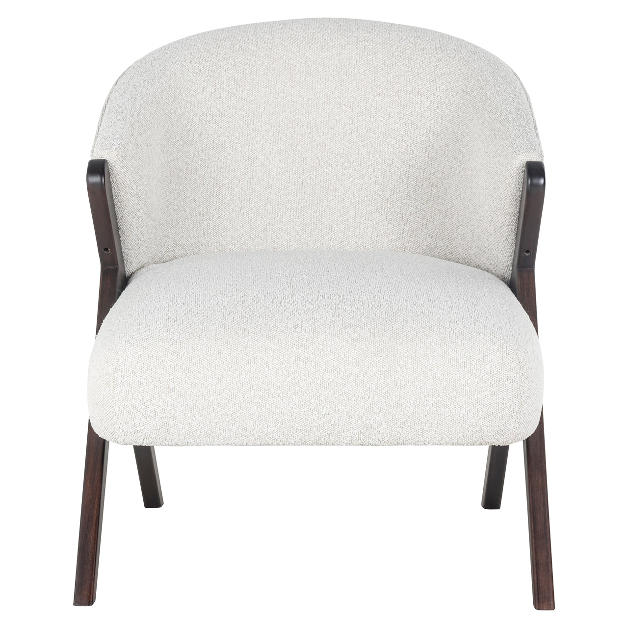 Lounge chair Mia white bouclé