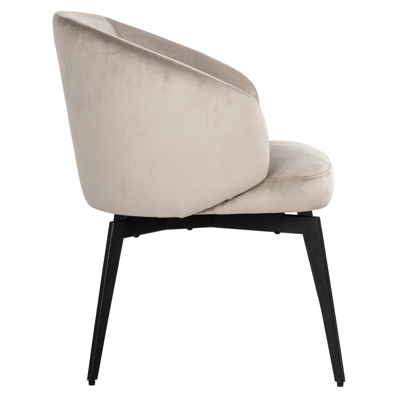 Dining chair Amphara khaki velvet fire retardant
