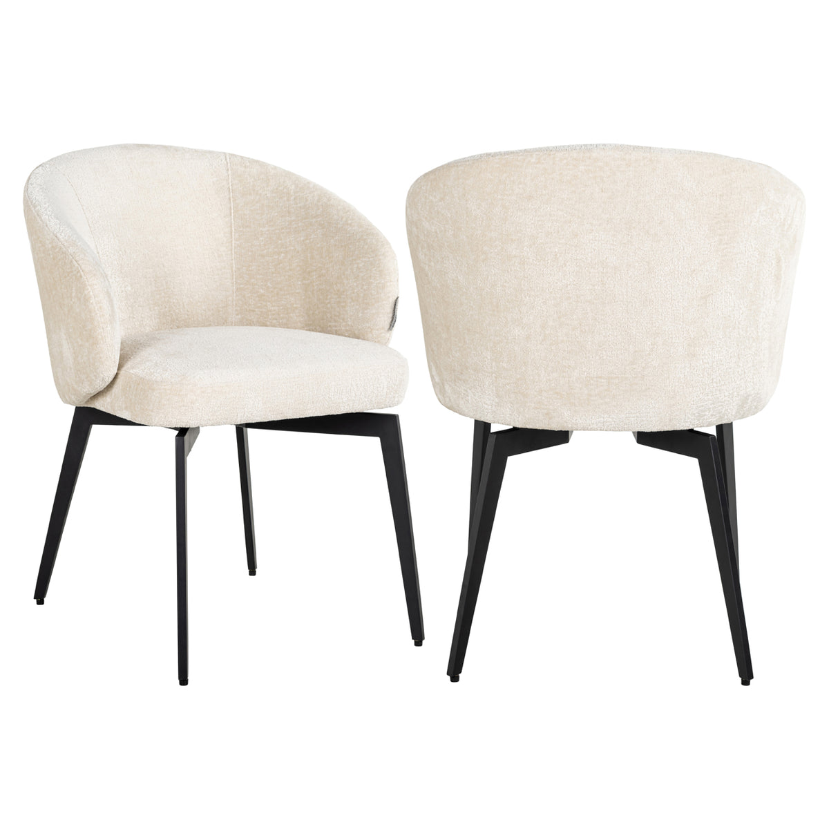 Dining chair Amphara FR white chenille fire retardant